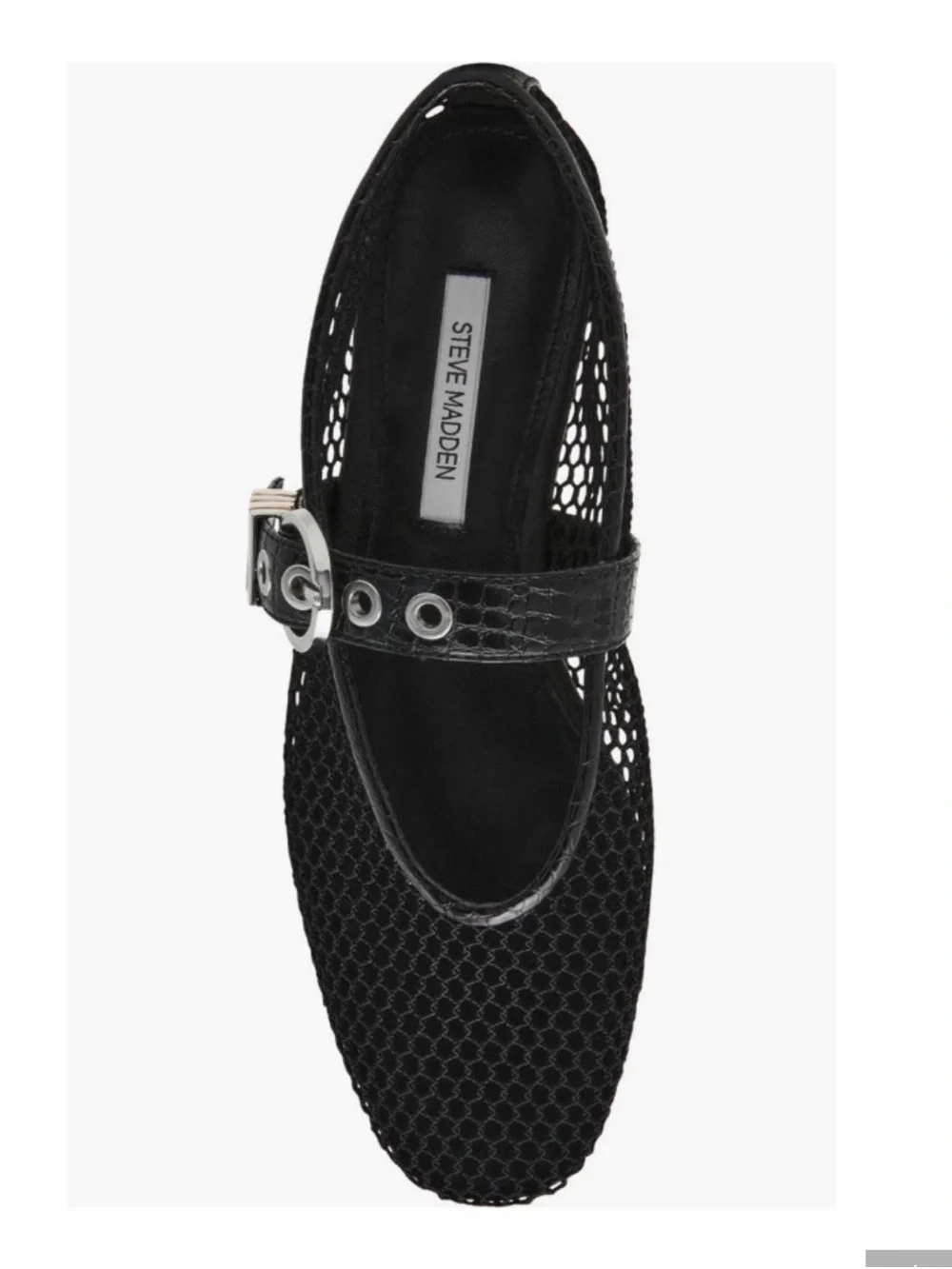 Steve Madden black Mesh Mary Jane Flat Shoes size 6
